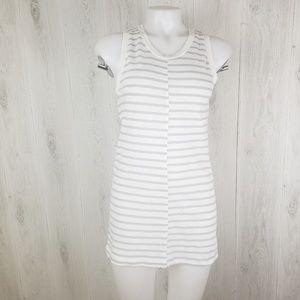 Pure DKNY Sz S Linen Blend Striped Sleeveless Top